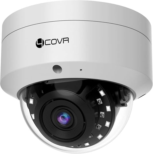 4COVR 5MP PoE Security Camera, Outdoor Vandal Wired Surveillance Dome IP Camera with Mic, IK10 Vandal-Proof IP67, Smart Human/Vehicle Detection, 100ft HD Night Vision, 2.8mm Lens, LY54AX5MA(NOT PTZ)