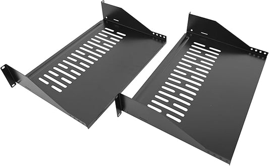 Server Rack Shelf-Universal Vented Rack Mount Cantilever Tray for 19" Network Rack & Cabinet - Heavy Duty Steel - Weight Capacity 80lb-2U H 12" D/ 2 Pieces Packaging GLOBALRACK (2U12, 12INCH)