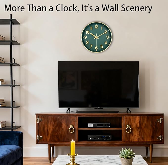 Wall Clocks Battery Operated, 12 Inch Non Ticking Digital Wall Clock, Silent Analog Clock for Bedroom Living Room Kitchen Office Gym Classroom Decor, Large Number Clocks for Seniors Elderly