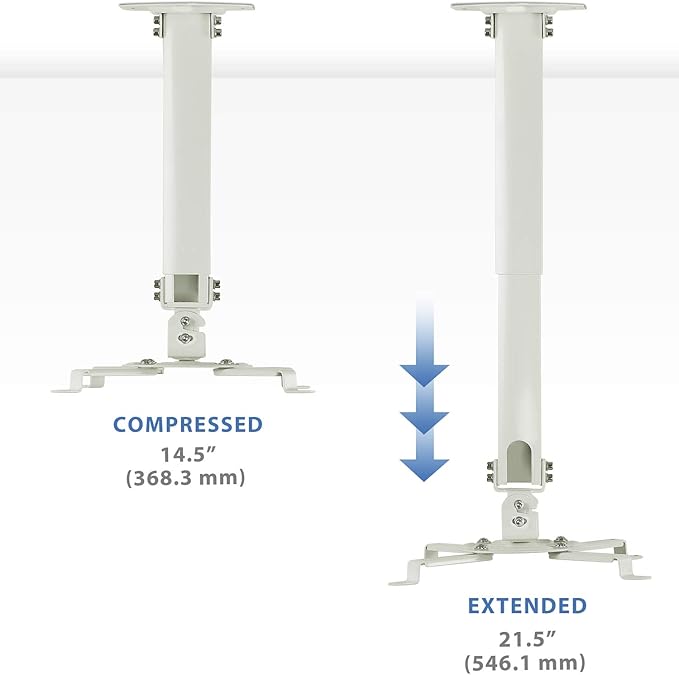 Mount-It! Ceiling Projector Mount | Full Motion and Height Adjustable from 14.5-21.5 Inches | Universal Bracket Fits Epson, Optoma, Benq, and Viewsonic Projectors | 30 Lbs Capacity (Medium)