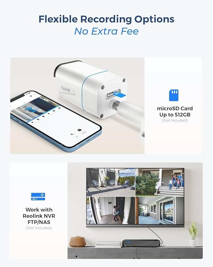 REOLINK RLC-811A PoE IP Wired Security Camera 4K - 123° FoV, 5X Optical Zoom for Outdoor Usage, Color Night Vision, Human/Vehicle/Pet Smart Detection, 2 Way Talk, Up to 512GB microSD Card