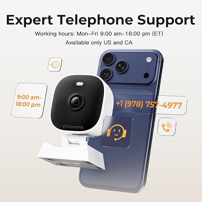 2K Cameras for Home Security,Indoor/Outdoor for Baby/Elder/Pet Monitoring with Phone app,Wired Plug&Play,Color Night Vision,2-Way Audio&24/7 Recording ,Support 128G Card Storage ( Not Included)