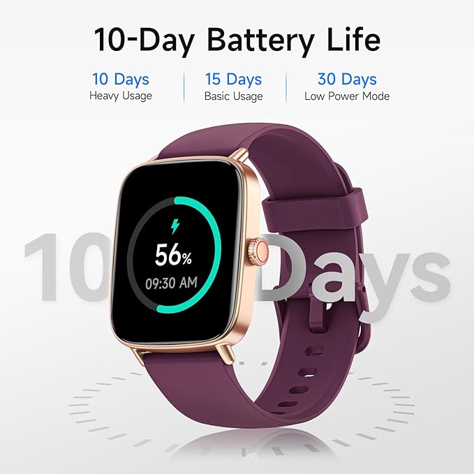 Smart Watch for Women, 1.85" HD Smartwatch Compatible iPhone/Samsung/Android (Answer/Make Calls), 100+ Sport Modes Fitness Tracker with Heart Rate/Sleep/SpO2 Monitor, IP68 (Deep Purple)