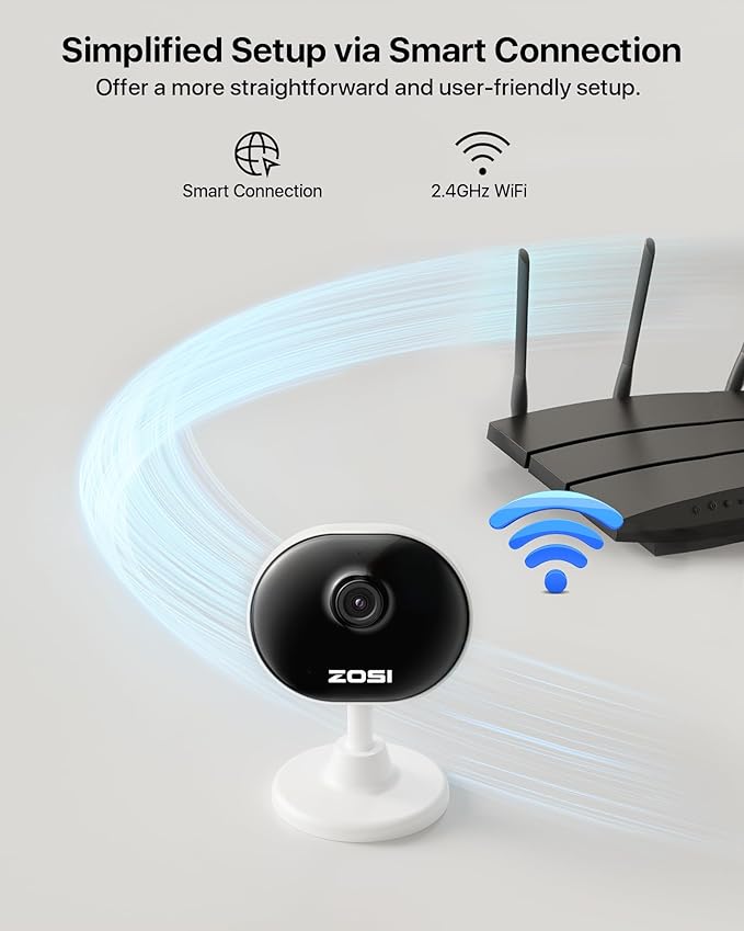 ZOSI Indoor Security Camera, 2Pack 1080P Home WiFi Camera with Phone App, Smart Motion Detection,2 Way Audio, Night Vision,C688 Baby/Pet Monitor,Memory Card/Cloud Storage,Works with Alexa,Plug-in