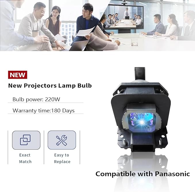 ET-LAX100 Replacement Projector Lamp Bulb Compatible with Panasonic PT-AX200U AX100U AX200E AX200 TH-AX100 AX100E AX100, with Housing