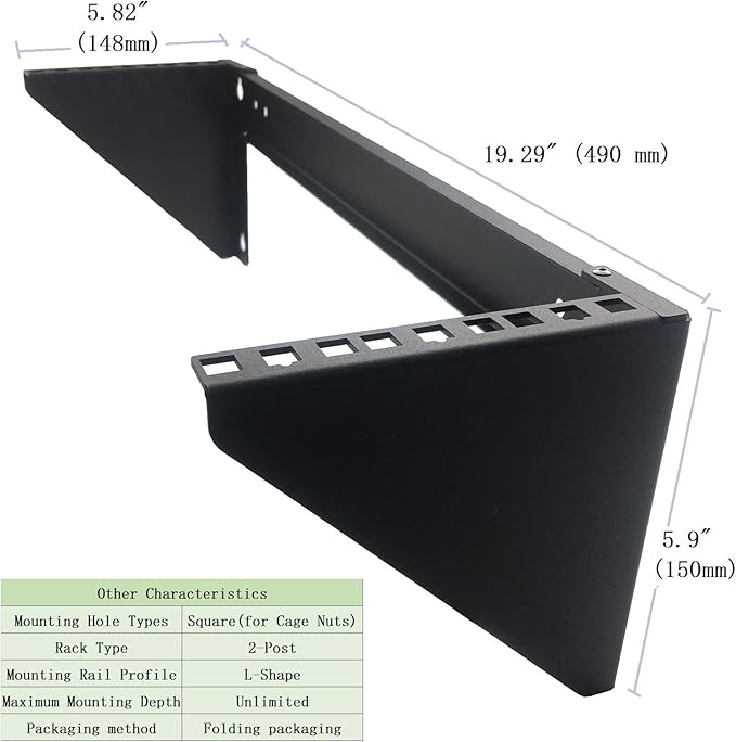 JINGCHENGMEI 2 Pack of 3U 125 lb Weight Capacity Heavy Duty 19 Inches Steel Vertical Patch Panel Mounting Bracket for Networking Equipment (2)