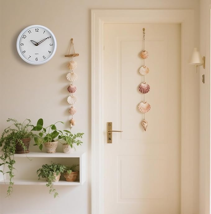 12 Inch Wall Clocks Battery Operated, Cream Modern Digital Wall Clock, Silent Non Ticking Analog Clock with Large Numbers Wooden Hands Clocks for Living Room Bedroom Kitchen Office Gym, White