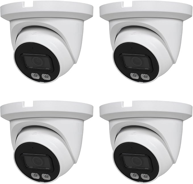 R-Tech 2MP Smart Dual Light HDCVI Fixed-Focal Eyeball Camera, Full-Color Night Vision - 4 Pack