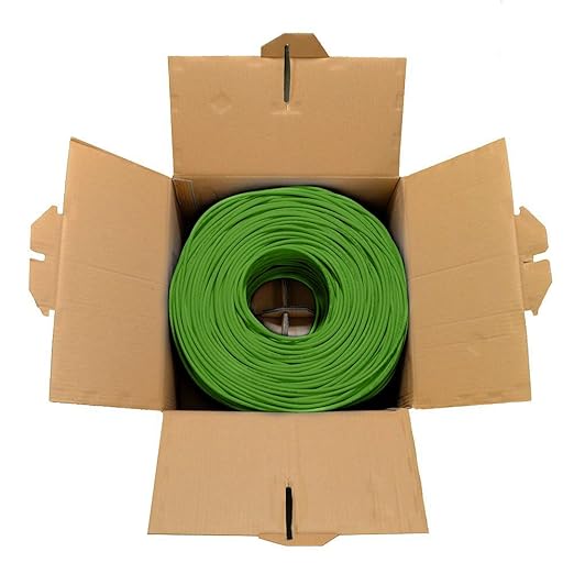 Dripstone CAT6 Ethernet Cable 1000ft Bulk Network LAN Wire 23AWG Solid UTP 550MHz High-Speed Internet Cable Gaming, Streaming, Office, Home Use, Pull Box, Cat6 Bulk, Stable Connectivity - Green