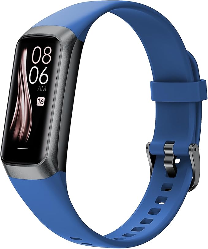 Fitness Tracker Activity Tracker Smart Watch 1.10''AMOLED Touch Color Screen,Smart Watch with 24/7 Blood Oxygen Heart Rate,Sleep Monitor,IP68 Waterproof,Step Counter Health for Women Men (Blue)