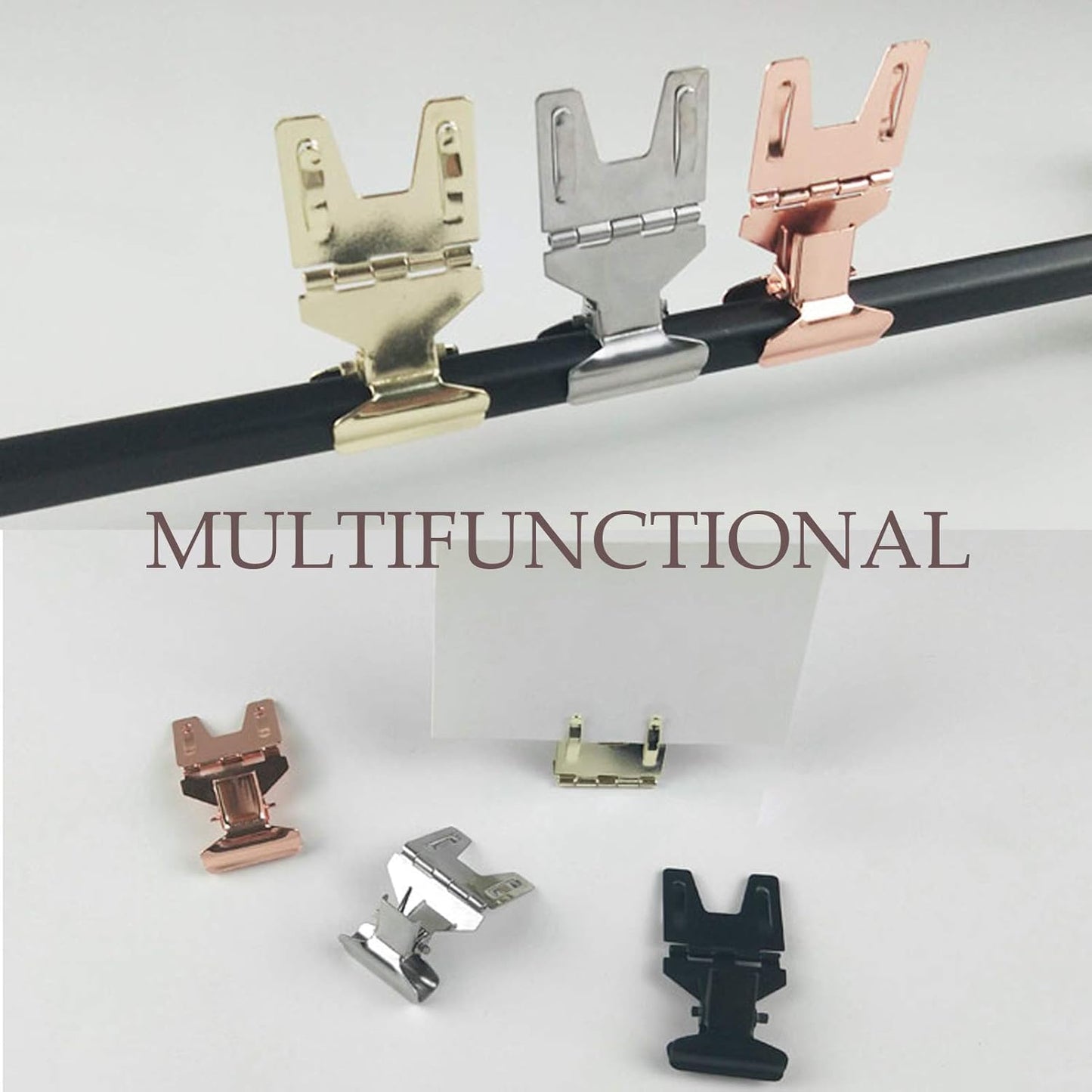 Metal POP Clip Sign Stand Holder, Bread Store Price Tag Card Holder, Advertising Display Clip Holder (Black, 30Pack)