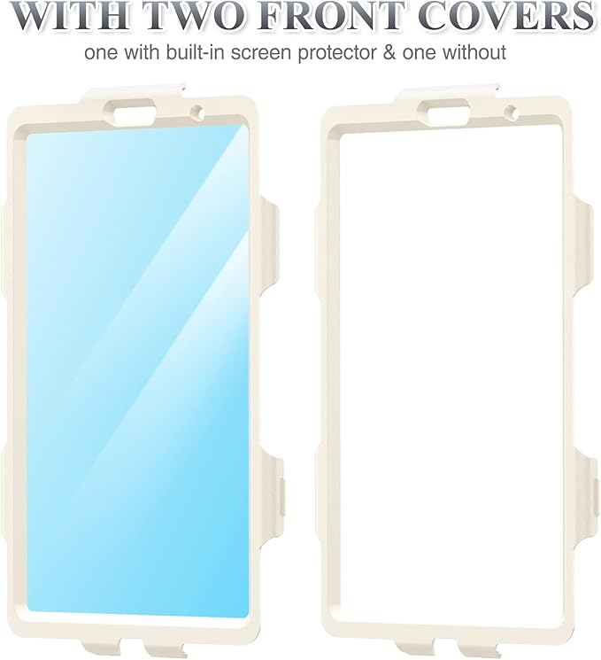 SEYMAC stock Case for Samsung Galaxy Tab A7 Lite 8.7'' with Screen Protector Pencil Holder [360 Rotating Hand Strap] &Stand, Drop-Proof Case for Samsung A7 Lite 2021 SM-T220/T225/T227, Yellowish/Pink