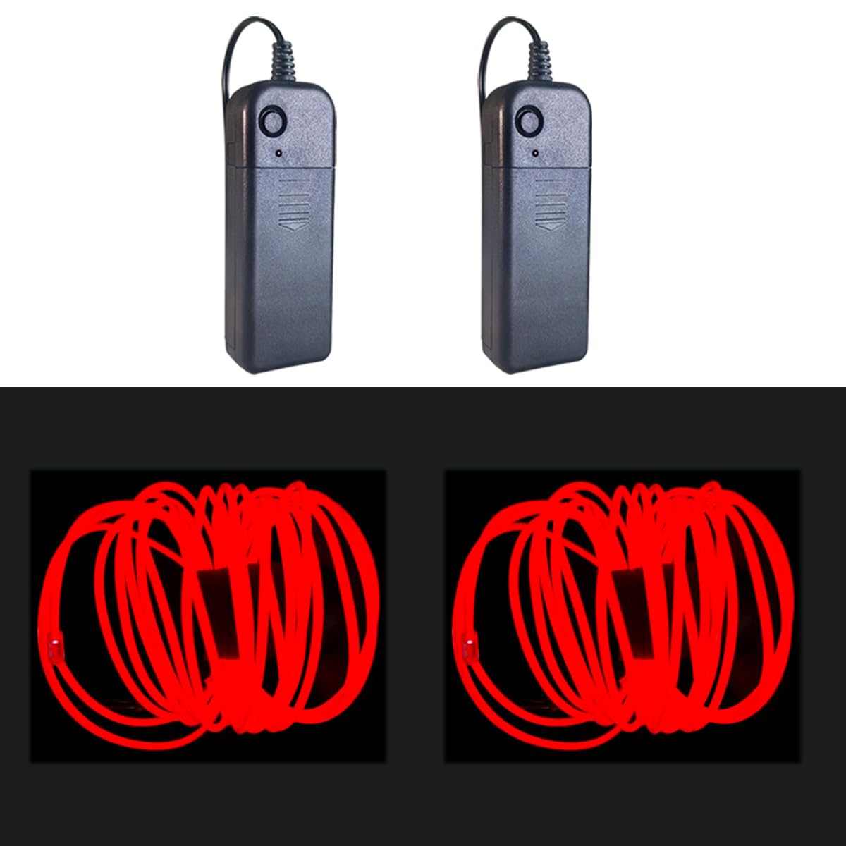 dobestyou EL Wire - 3m Glow-in-The-Dark Flexible Light Strip, Waterproof, Red, for Halloween Costumes, Cosplay, Rave Parties