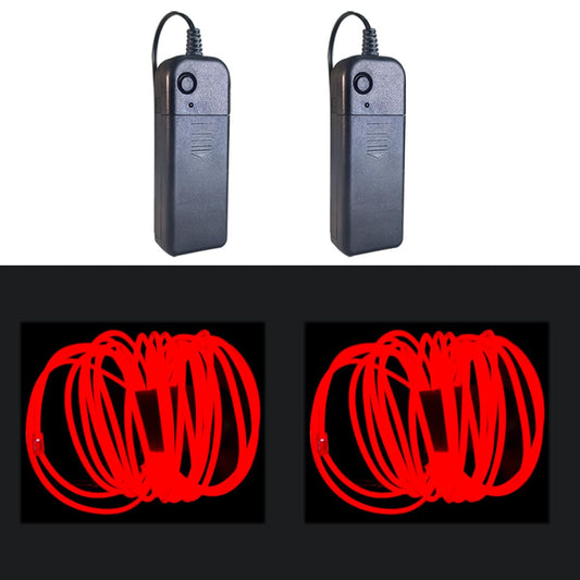 dobestyou EL Wire - 3m Glow-in-The-Dark Flexible Light Strip, Waterproof, Red, for Halloween Costumes, Cosplay, Rave Parties