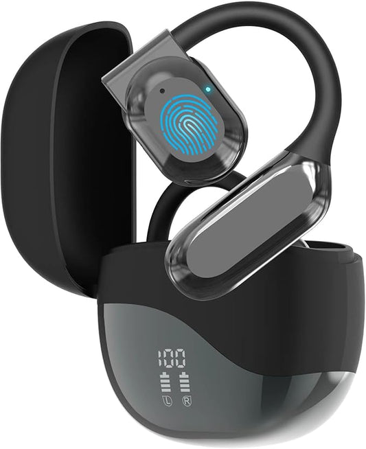 AI Translator Earbuds Real-Time Translation Earbuds 180 Languages and Accents Two-Way Translation Device for Travel Business and Learning Compatible with iOS and Android Electroplated Black