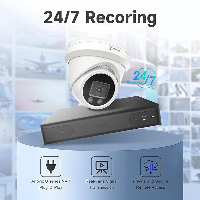 Anpviz 12MP PoE IP Camera Outdoor, 110° Wide Angle Turret Security IP Camera for Home Surveillance, Smart Color Night Vision, Human/Vehicle Detection, Built-in Mic, IP66 Waterproof (U Series)