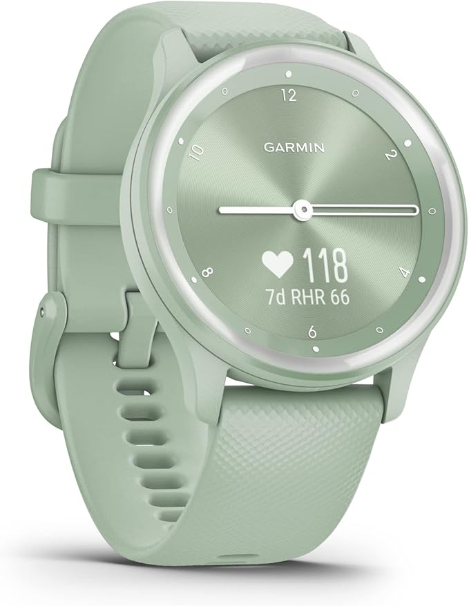 Garmin vivomove Sport, Hybrid Smartwatch, Health and Wellness Features, Touchscreen, Light Green (Renewed)