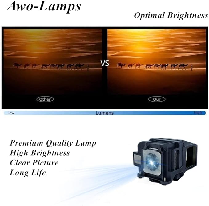 AWO V13H010L78 Replacement Lamp Bulb with Housing for EPSON ELPLP78 PowerLite Home Cinema 2030 2040 2045 2000 730HD 740HD 725HD VS230 VS330 VS335W EX3220 EX6220 EX7220 EX7230 EX7235 EX5220 EX3240