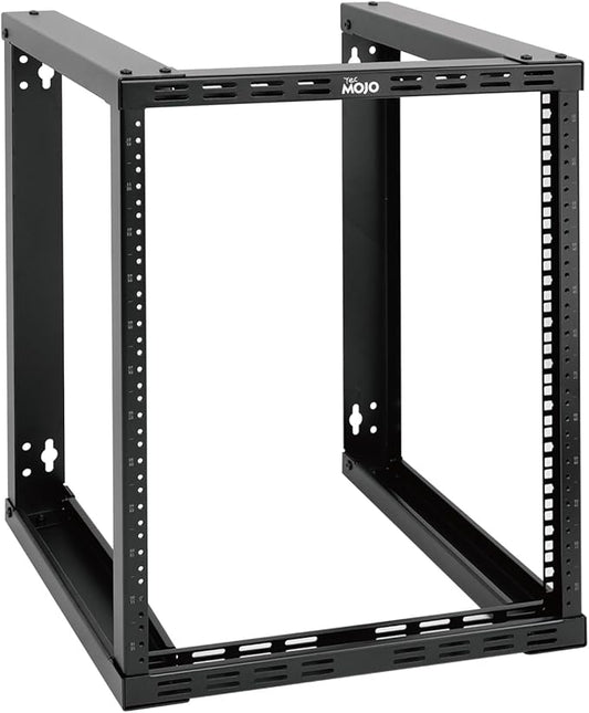 Tecmojo 12U Wall Mount Rack, Wall Mount Network Rack 15.8in Depth, Open Frame Server Rack for 19in IT/AV/Data/Home Equipment, Black