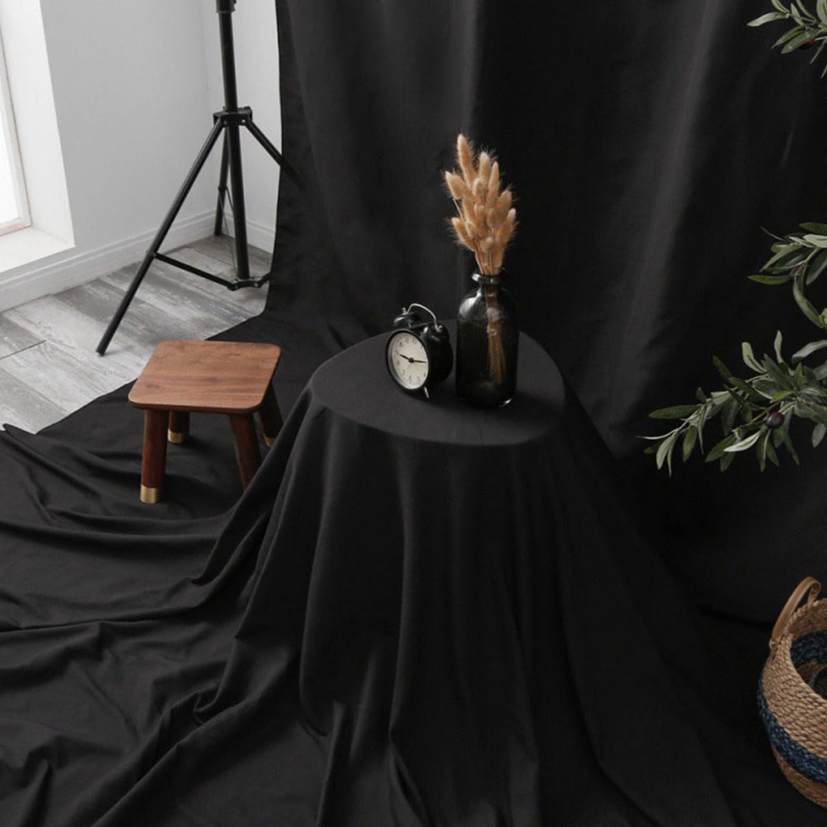 Black Backdrop Background Fabric Backdrop for Shoot Portraits Party Video Studio 5X7ft