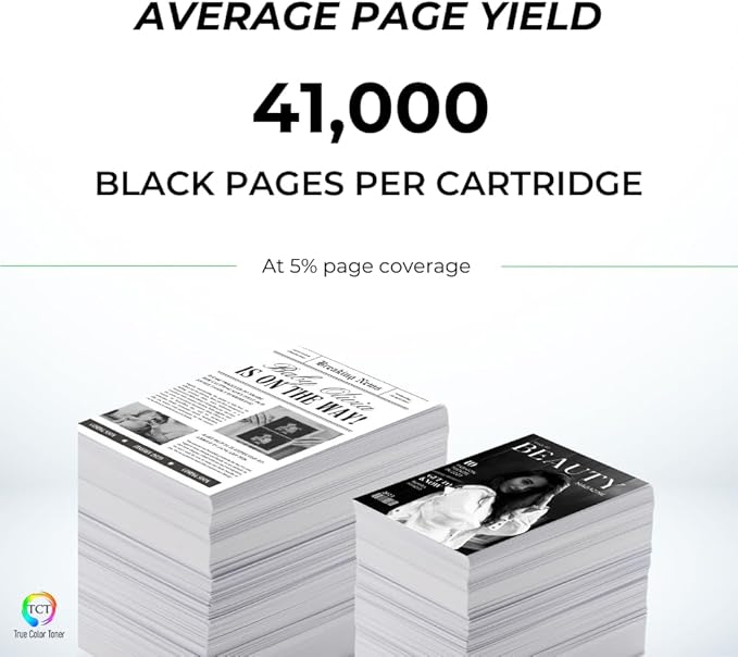 TCT 37Y Toner Cartridge - Compatible Replacement for HP 37Y CF237Y High Yield Black Works with HP LaserJet Enterprise M608 M609 M631 Printers (41,000 Pages)