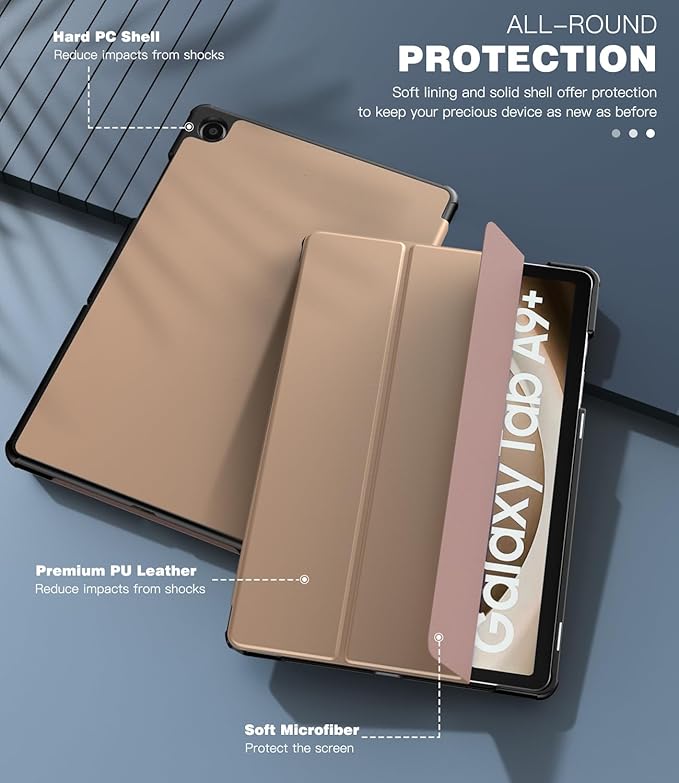 TiMOVO Case for Samsung Galaxy Tab A9+/A9 Plus 11 Inch 2023, Slim Lightweight Stand Hard Back Shell Protective Cover for Galaxy Tab A9+ Tablet SM-X210/X216/X218, Auto Wake/Sleep, Milk Coffee