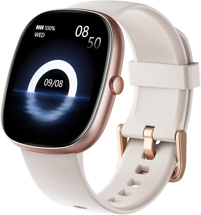 HUAKUA Smart Watches for Women Men (Answer/Make Calls), 1,85" HD Smart Watch for iPhone/Android Phones, Fitness Tracker with 100+ Sport Heart Rate/Sleep Monitor Pedometer Waterproof (Starlight Gold)