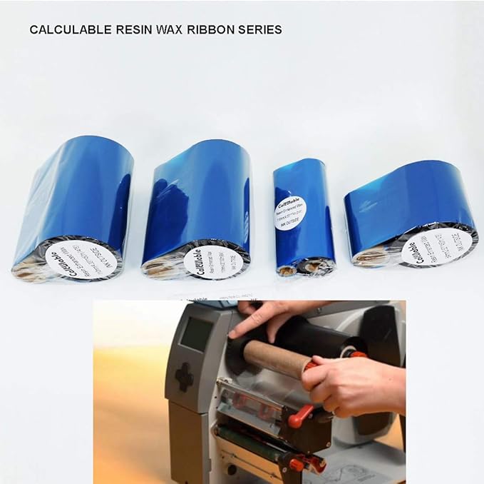 12 Count Pack 4.33" x 1476' Thermal Wax Ribbon Core 1" Enhanced Wax Resin for Zebra Desktop Printer S4M Z4M 105SE 105S 105SL 105SLPlus 160S S500 S600