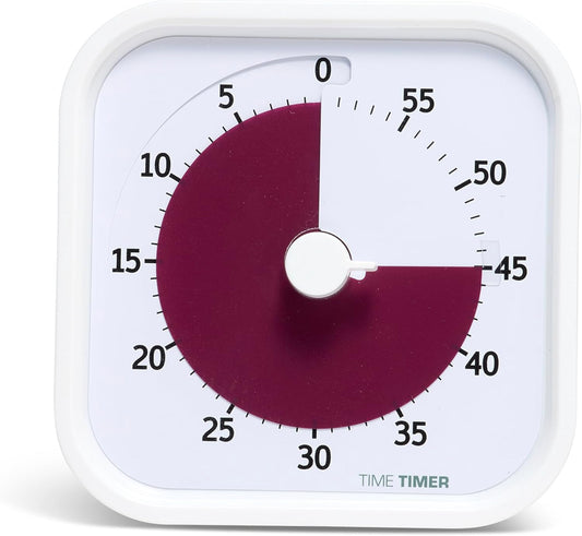 Time Timer Home MOD â 60 Minute Kids Visual Timer Home Edition â For Homeschool Supplies Study Tool, Timer for Kids Desk, Office Desk and Meetings with Silent Operation (Cotton Ball White)