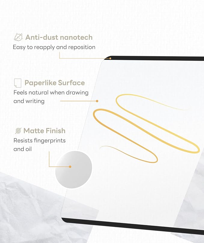 EIP Detachable Paperfeel Screen Protector for Google Pixel Tablet 2023, Reusable Nano Tech, Easy Install & Detach, Anti-glare, Draw and Sketch Like on Paper