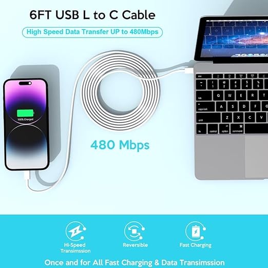 iPhone Charger 40W, USB C Charger,Dual Port 20W Type C Fast Charging Block,2-Pack 6ft MFi Certified USB-C to Lightning Cable for iPhone 14/13/12/12 Pro/12 Pro Max/11/11 Pro/11 Pro Max/XR/XS/X/8,iPad