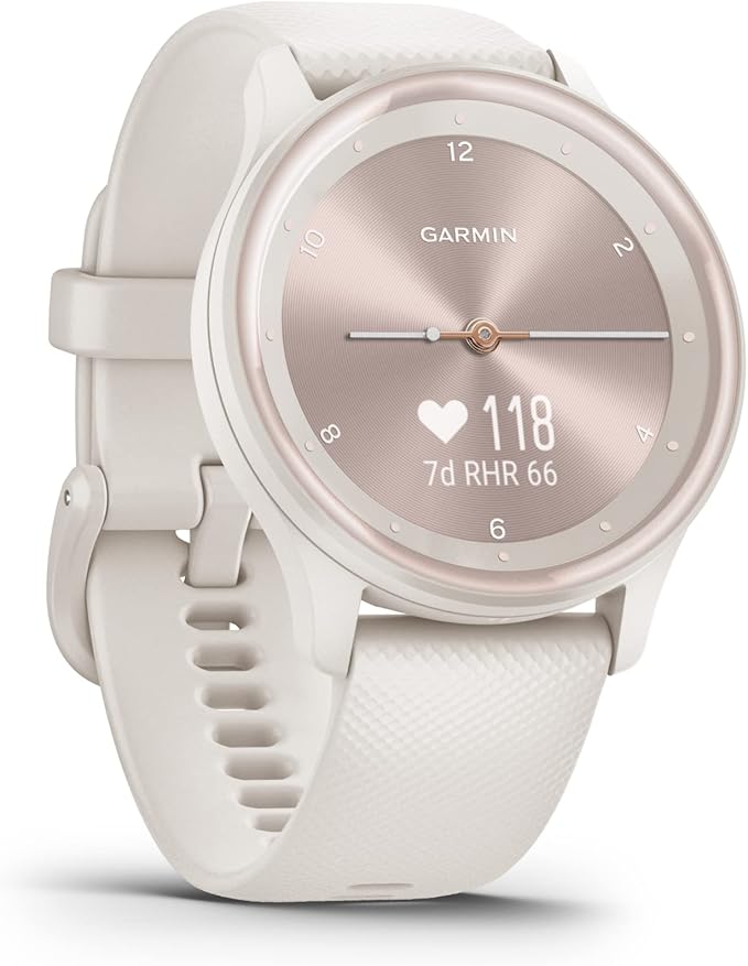 Garmin G010-N2566-01 Vivomove Sport 40mm Touchscreen Hybrid Health and Wellness Smartwatch, Ivory - Certified (Renewed)