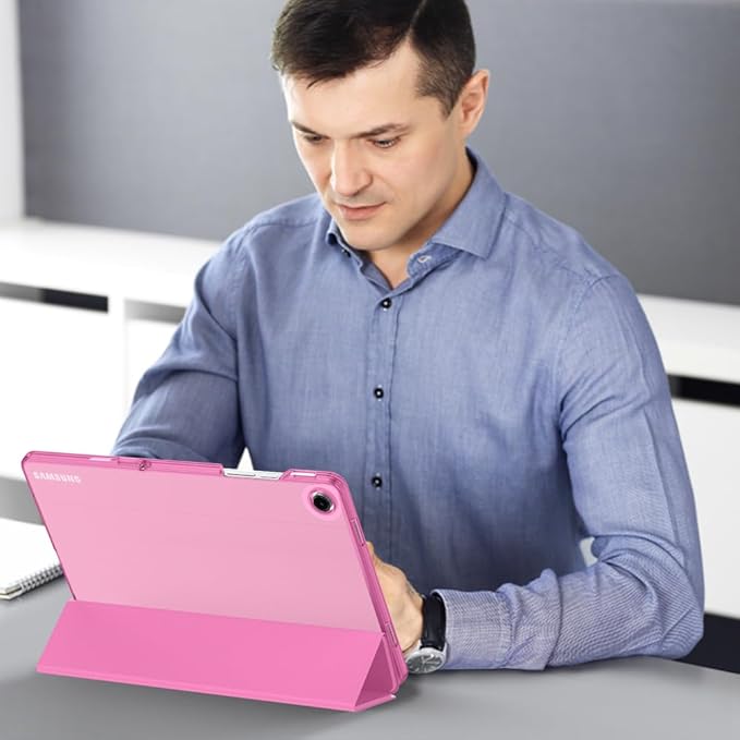 MoKo Case for Galaxy Tab A9+/A9 Plus 11 inch 2023, Slim Stand Protective Smart Cover with Hard PC Translucent Back Shell for Tab A9 Plus Tablet (SM-X210/X216/X218), Auto Wake/Sleep, Peony