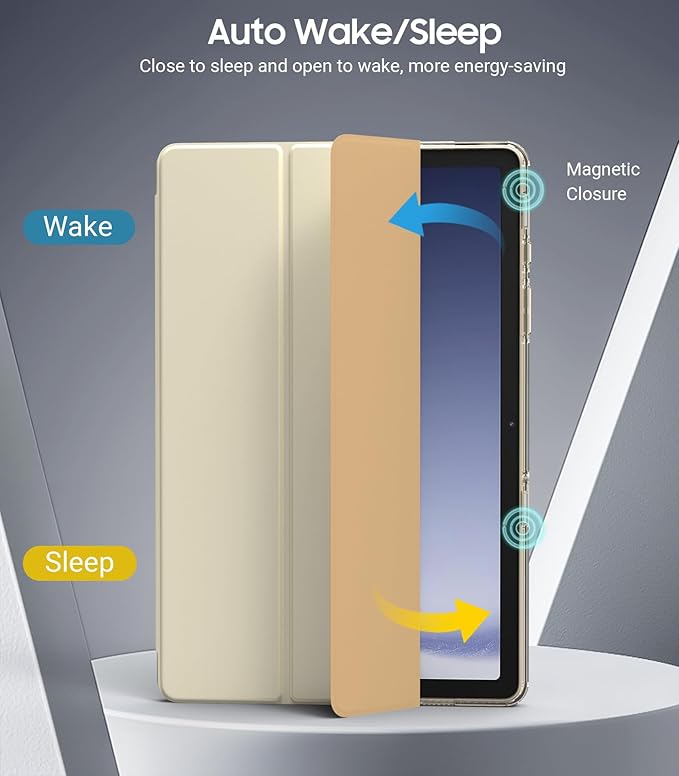 TiMOVO Case for Samsung Galaxy Tab A9+/A9 Plus 11" 2023, Slim Soft TPU Translucent Frosted Back Protective Cover for Galaxy Tab A9+ Tablet SM-X210/X216/X218, Auto Wake/Sleep, Champagne Gold