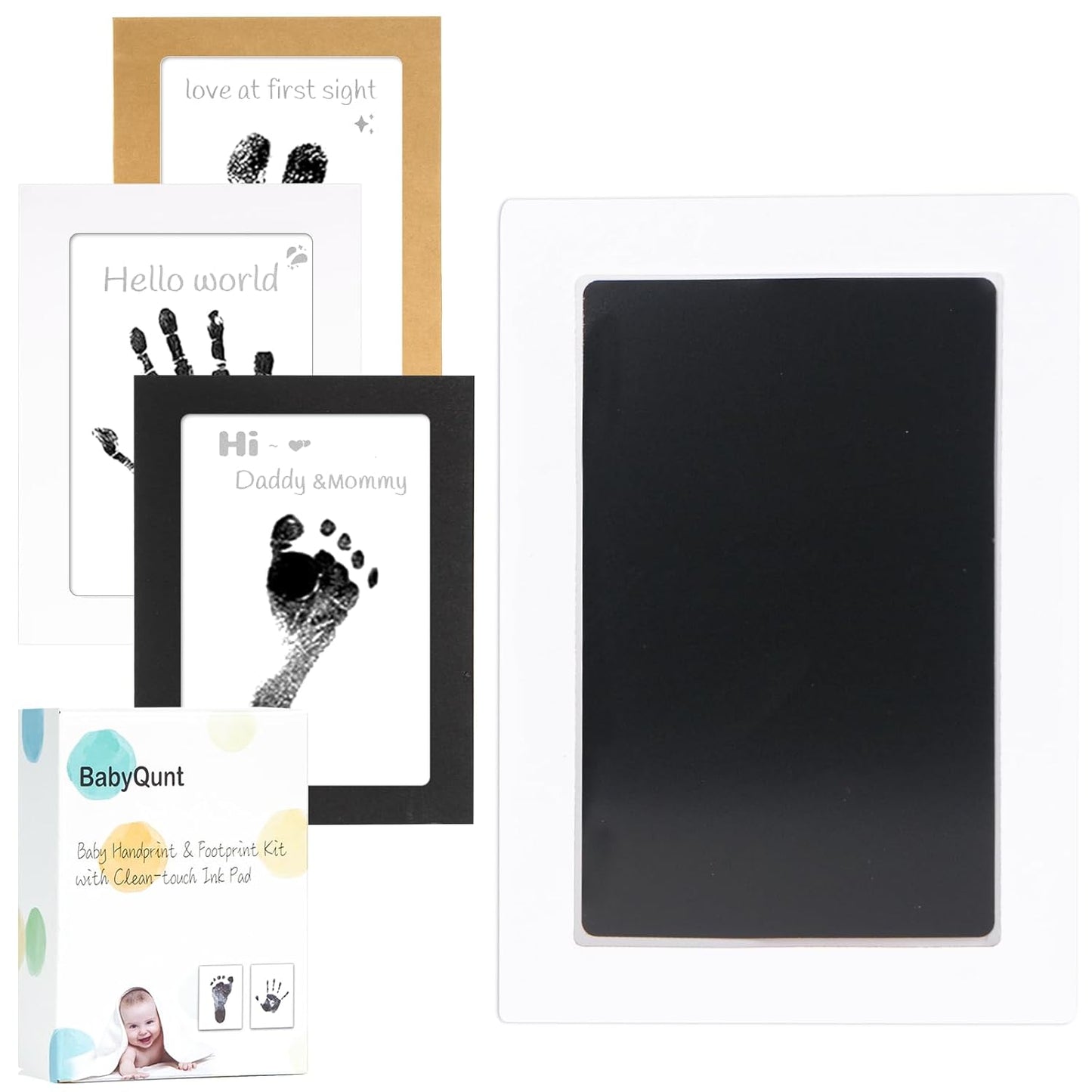 Inkless Baby Hand and Footprint Kit,Clean-Touch Ink Pad Kit,Safe No Mess Printing Infant Hand Foot Stamp,1 Pack Newborn Inkless Print Pads Best Keepsake or Gifts for Family