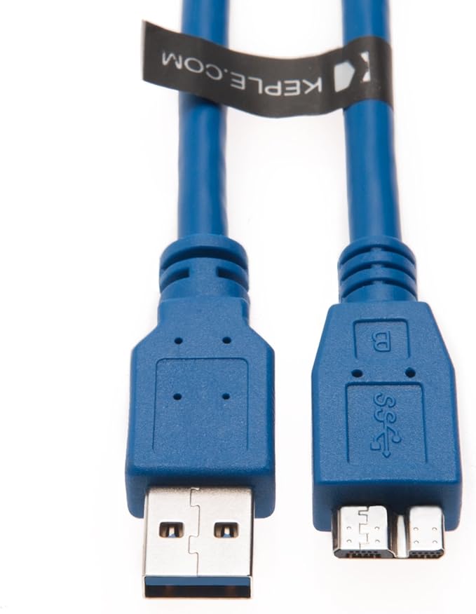 Keple USB Micro-B Cable for Seagate Game Drive for Xbox Backup Plus Slim, BackupPlus, Expansion, STEB2000200, STBV2000200, Wireless Plus, Maxtor M3, Verbatim Store 'n' Go, Hitachi HGST Touro S (3ft)