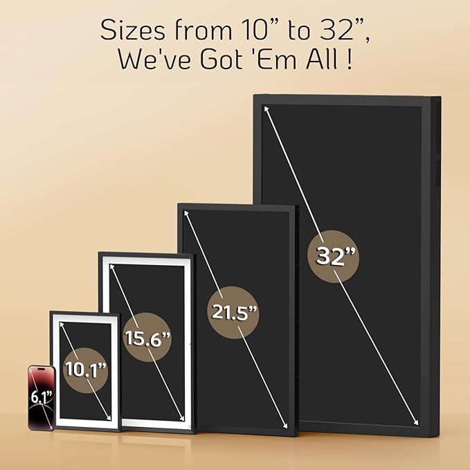 NexFoto 32 Inch Large Digital Picture Frame 64GB, Digital Photo Frame 1920x1080 IPS FHD, Remote Control, Auto-Rotate, Easy to Share Photos/Videos via App/USB, Gifts for Mom Christmas, Dark Wood