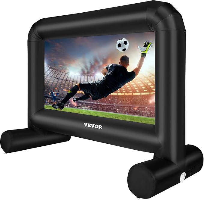 VEVOR Inflatable Movie Screen, 14 FT Inflatable Projector Screen for Outside with Blower and Carrying Bag, Front/Rear Projection, Oxford Fabric Blow Up Screen for Outdoor Parties Backyard Movie Night