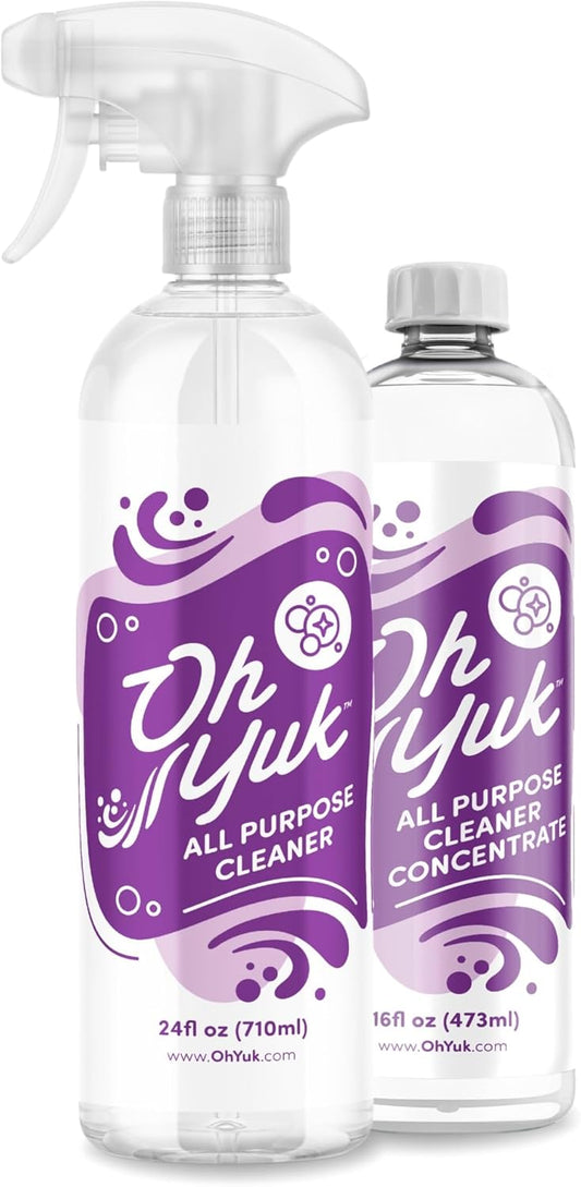 Oh Yuk All Purpose Cleaner â All-in-One Combo Pack with Multi-Purpose Surface Spray and 4X Long-Lasting Concentrate Refill for Kitchen, Bathroom, Cabinets, Counters, Tile & More