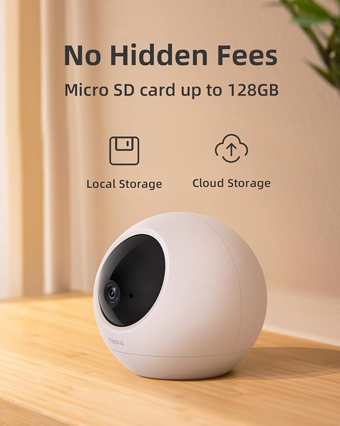 Noorio 4K Indoor Security Camera with 5GHz WiFi - 360° Pan Tilt Pet Camera for Dogs & Cats, Dog Monitor with Speaker, No Subscription Needed, Alexa Compatible, Motion Tracking, Night Vision-Model T120