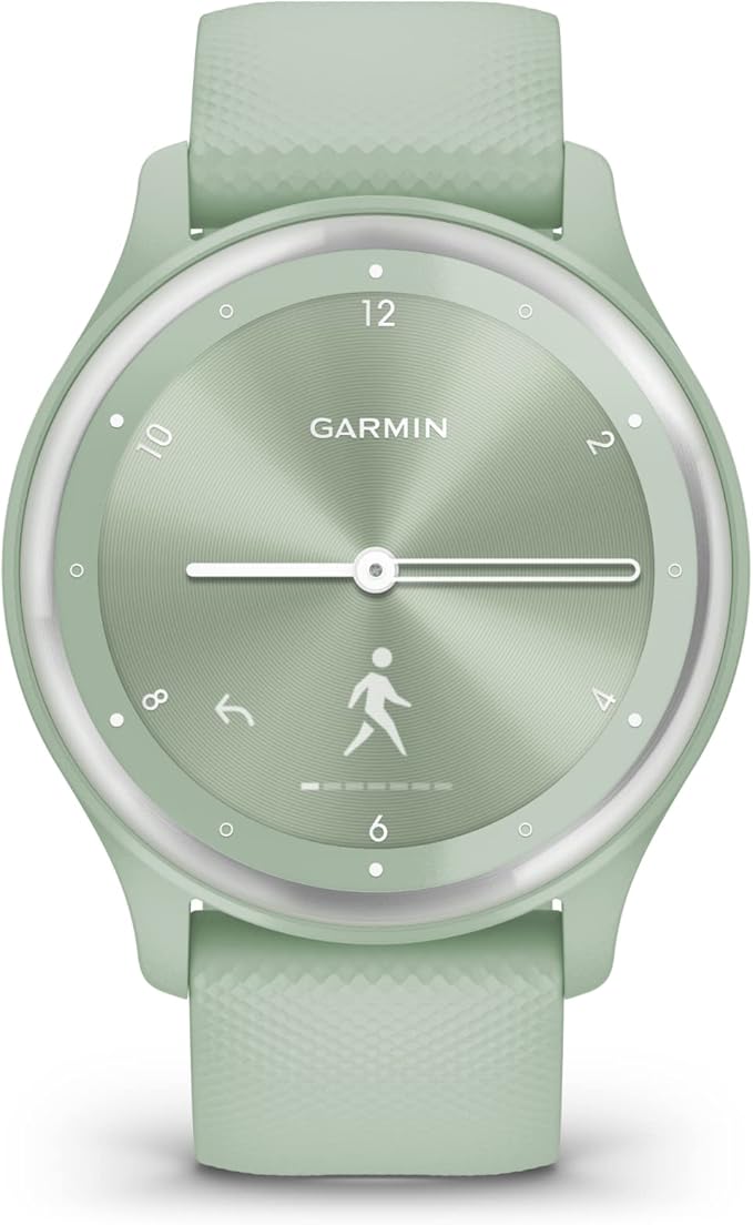 Garmin vivomove Sport, Hybrid Smartwatch, Health and Wellness Features, Touchscreen, Light Green (Renewed)