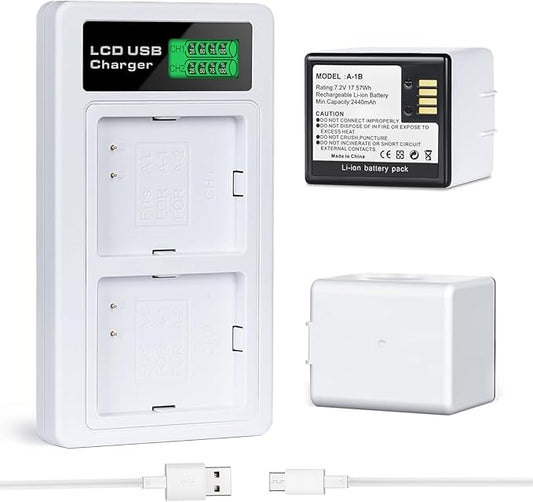2 Pack Rechargeable Batteries 7.2V/2440mAh/17.57Wh with Charging Station for Arlo Pro/Pro 2 Cameras(Charger Included)