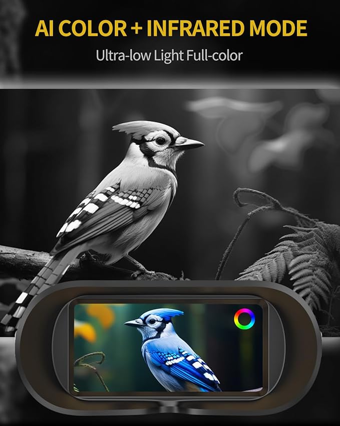 True 4K Ultra HD Night Vision Binoculars with 52MP Full Color Photo & Video Capture, 3940ft Viewing Range, WiFi& App Control with 64GB Storage Card for Camping Hunting & Security
