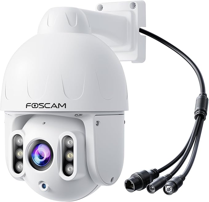 FOSCAM 4K/8MP POE Outdoor Security Camera, Home Security Surveillance Camera with Auto Tracking, 4X Optical Zoom,AI Human/Vehicle Detection,165FT Color Night Vision,2-Way Audio,360° PT,IP66 waterproof