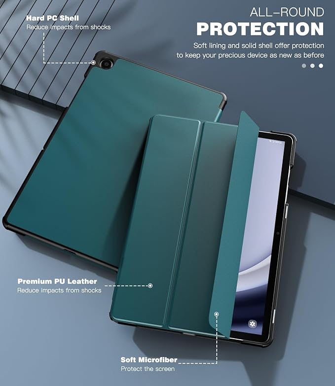 TiMOVO Case for Samsung Galaxy Tab A9+/A9 Plus 11 Inch 2023, Slim Lightweight Stand Hard Back Shell Protective Cover for Galaxy Tab A9+ Tablet SM-X210/X216/X218, Auto Wake/Sleep, Turquoise