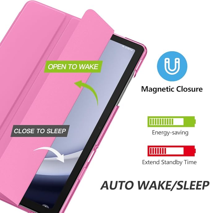 MoKo Case for Galaxy Tab A9+/A9 Plus 11 inch 2023, Slim Stand Protective Smart Cover with Hard PC Translucent Back Shell for Tab A9 Plus Tablet (SM-X210/X216/X218), Auto Wake/Sleep, Peony