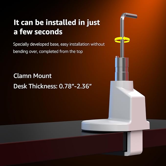 Monitor Arm Stand, 24 to 43 Inch Single Monitor Mount, C Clamp Only, Mechanical Spring Desk Mount, Holds 6.6-26.4 lbs, Fit 75x75/100x100 VESA,(White)