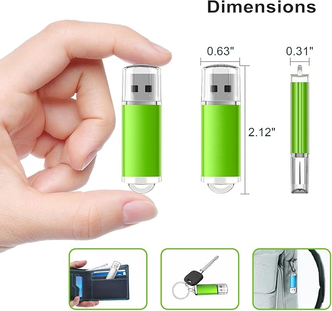 TOPESEL USB Flash Drive 5 Pack 4GB USB 2.0 Flash Drive Memory Stick USB Drive Thumb Drives USB Stick (5 Mixed Colors: Black Blue Green Red Silver)