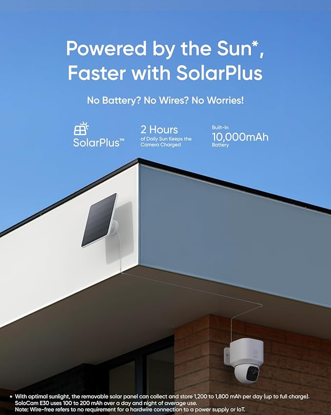 eufy Security SoloCam E30, 4-Cam Kit, Security Cameras Wireless Outdoor, Solar Camera Outdoor Wireless, 360° Pan, AI Tracking, 2K Clarity, No Monthly Fee (Renewed)