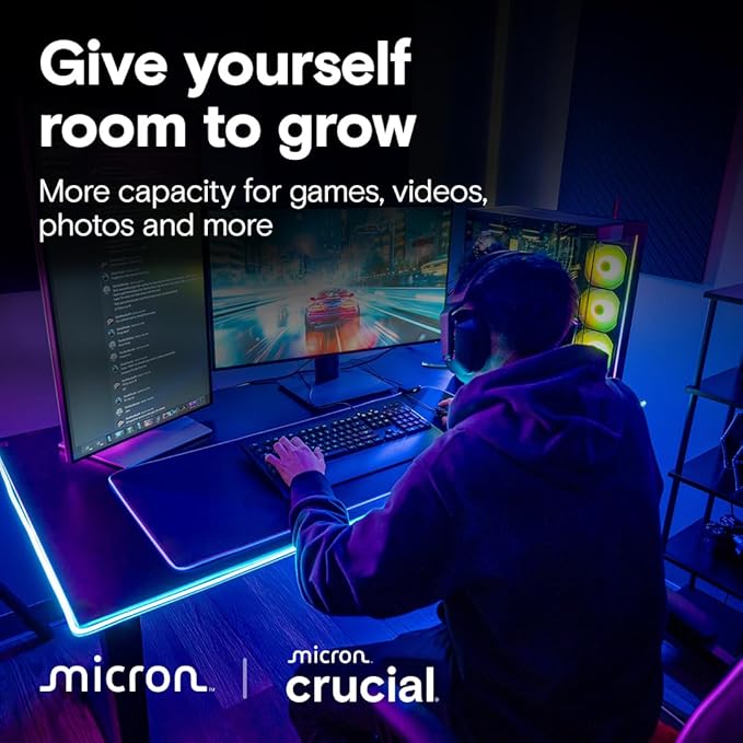 Crucial T710 PCIe Gen5 NVMe 4TB SSD – Heatsink, Up to 14,900 MB/s, Laptop & Desktop Compatible (PC), for Creatives and Hardcore Gamers, Solid State Drive, Includes 1Mo Adobe CC – CT4000T710SSD5-01